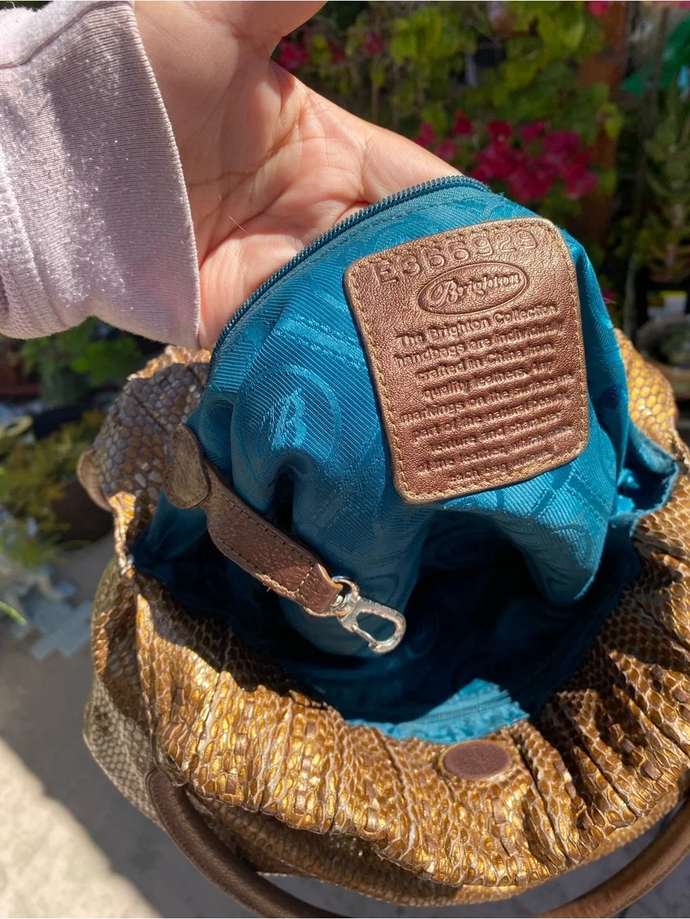 Brighton hobo bag with flower charm